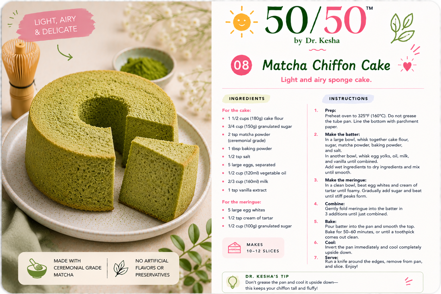 Matcha Cake by 50/50 by Dr. Kesha