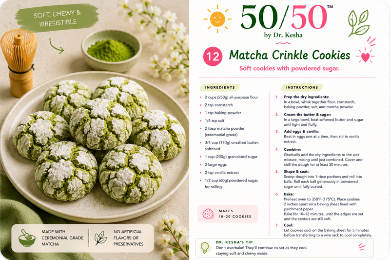 Matcha Crinkle Cookies