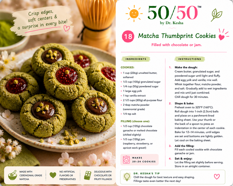Matcha Thumbprint Cookies