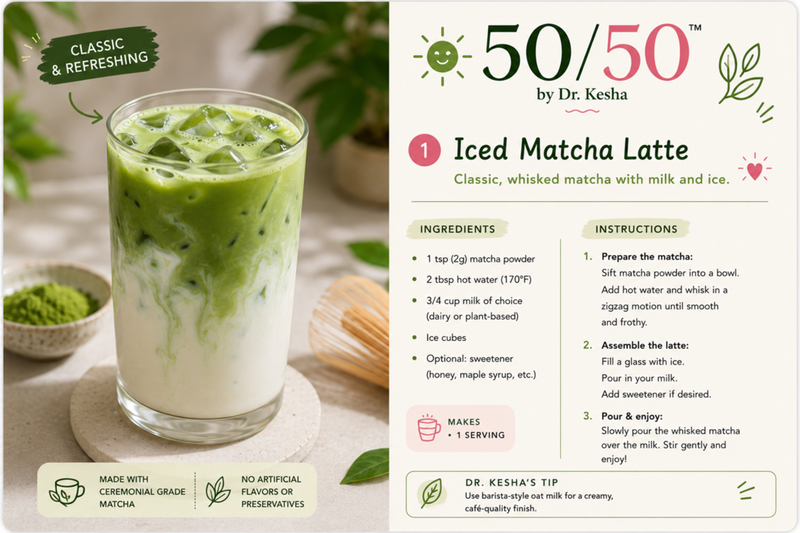 Iced Matcha Latte: Classic, Whisked Matcha with Milk and Ice