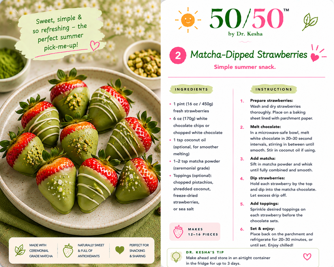 Matcha Strawberry Shortcake by 50/50 by Dr. Kesha