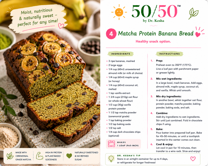 Matcha Protein Banana Bread