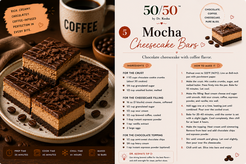 Mocha Cheesecake Bars