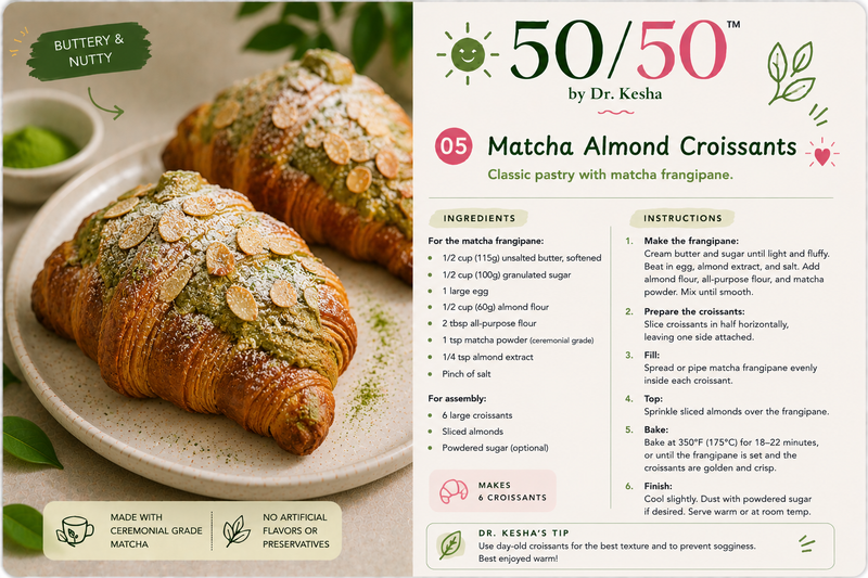 Matcha Almond Croissants
