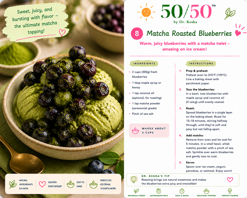 Matcha Roasted Blueberries
