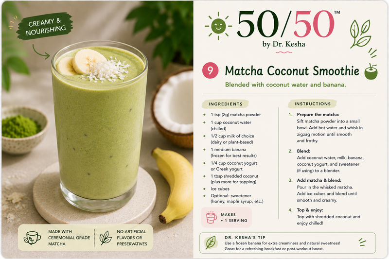Matcha Coconut Smoothie: Creamy & Nourishing Blend with Coconut Water and Banana